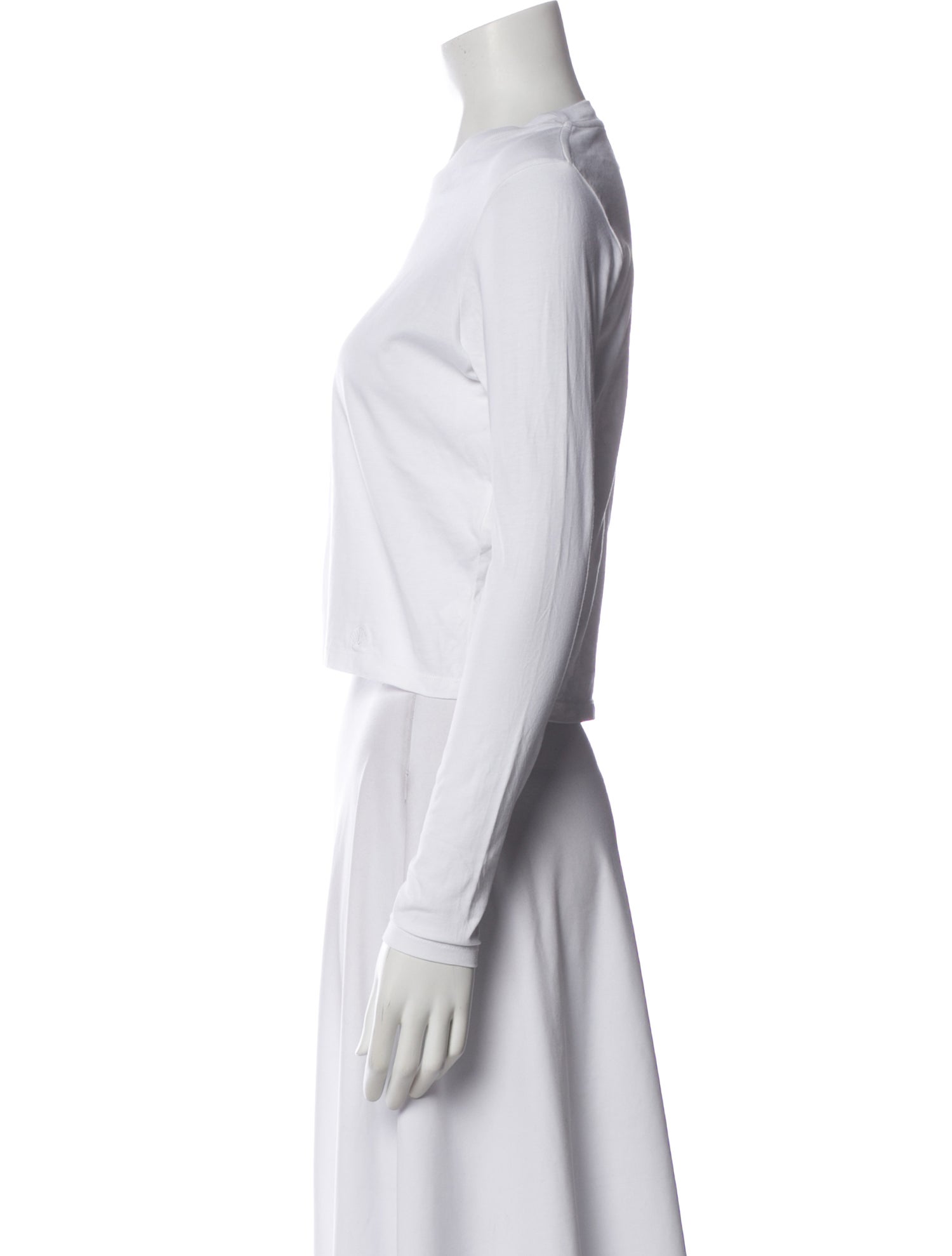 Loulou Studio Crew Neck Long Sleeve Crop Top