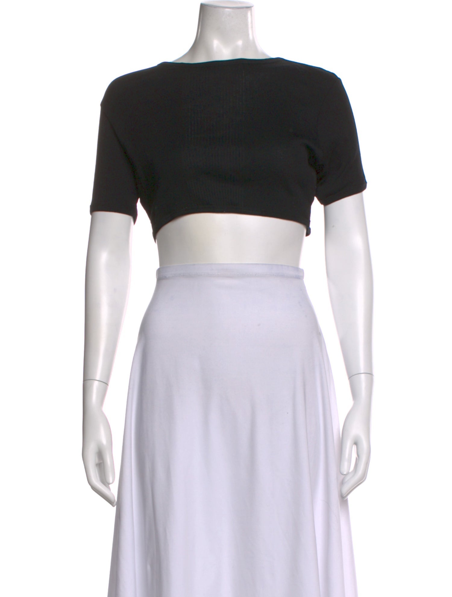 Loulou Studio Crew Neck Short Sleeve Crop Top