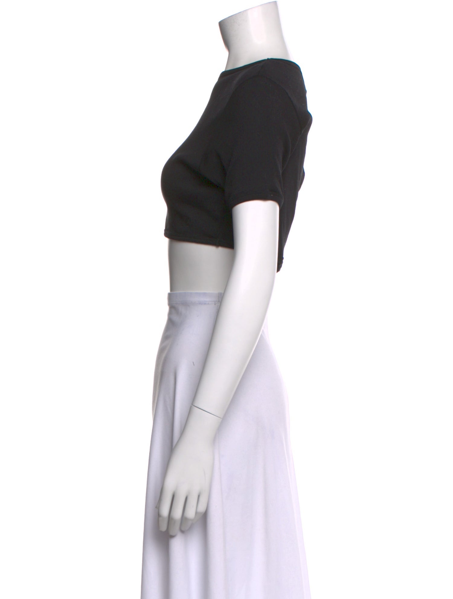 Loulou Studio Crew Neck Short Sleeve Crop Top