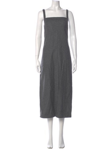 Pre-owned Loulou Studio Virgin Wool Long Dress In Gray