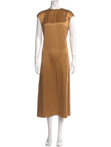 Pre-owned Loulou Studio Silk Long Dress In Neutral