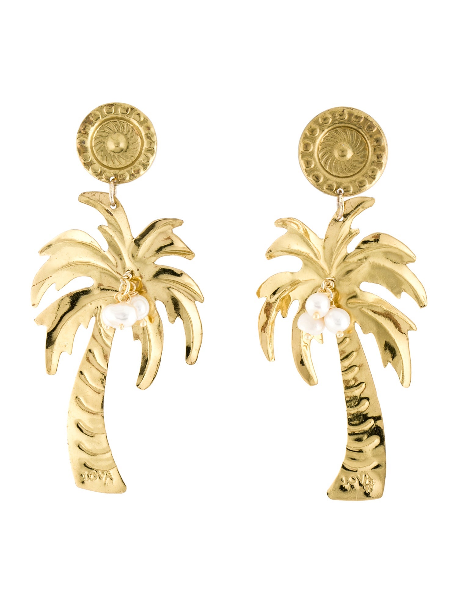 LOVA by VL Pearl Palm Tree Clip-On Earrings