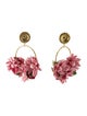 LOVA by VL Faux Pearl & Fabric Flowers Hoop Earrings