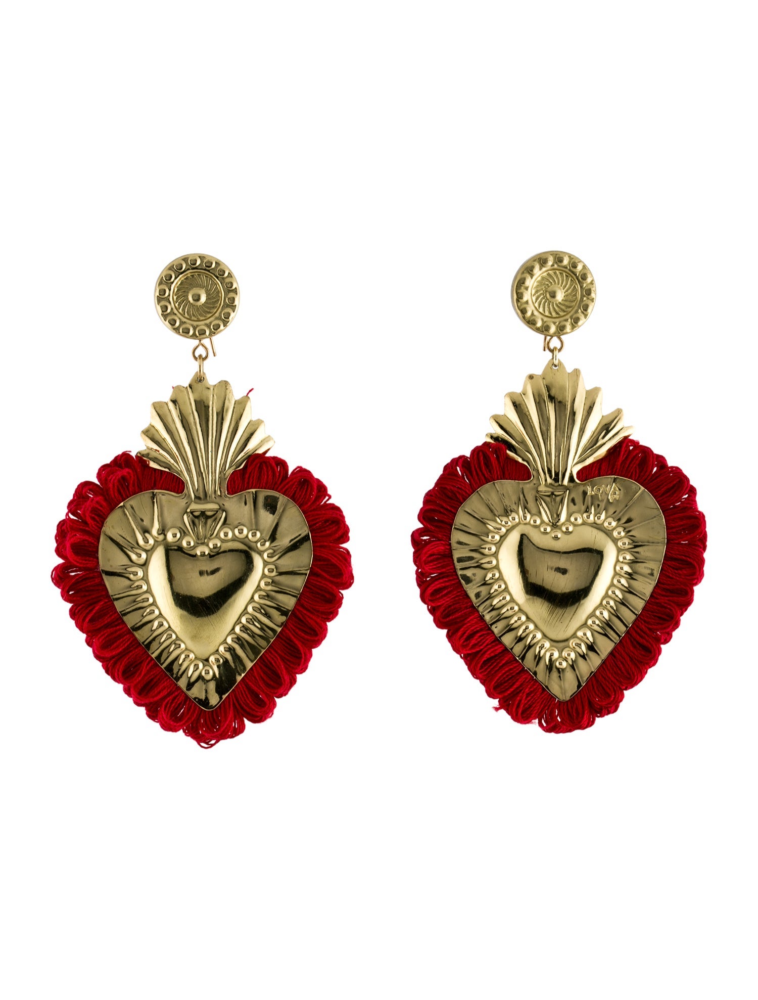 LOVA by VL Fringe Heart Drop Earrrings