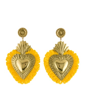 LOVA by VL Fringe Heart Drop Earrings