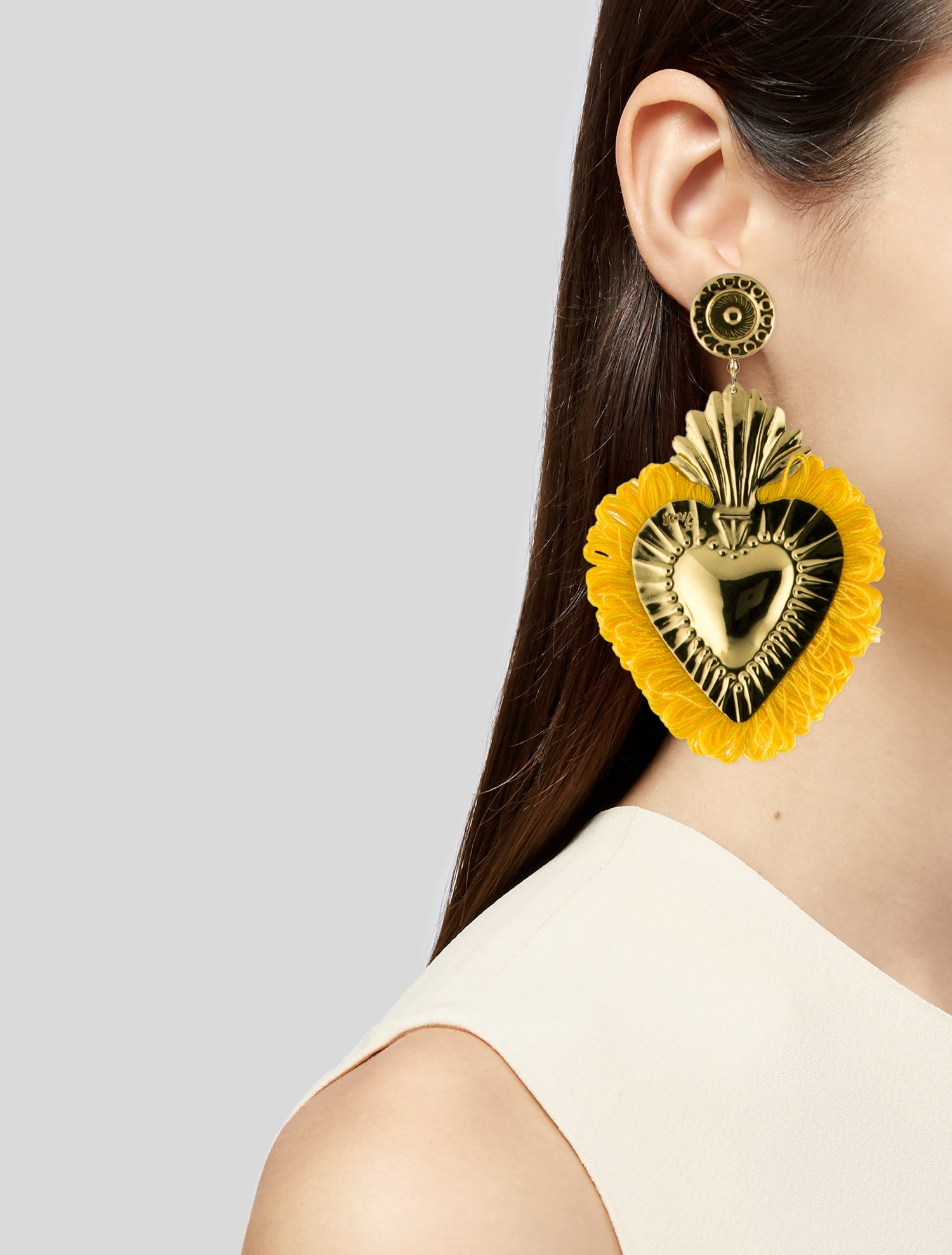 LOVA by VL Fringe Heart Drop Earrings