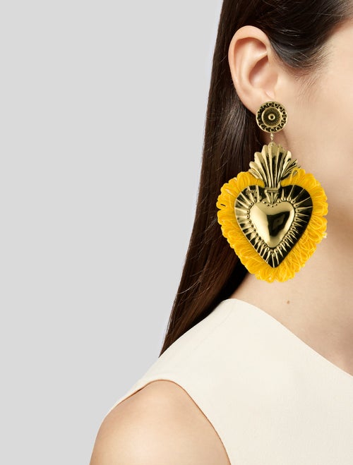LOVA by VL Fringe Heart Drop Earrings