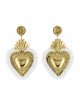 LOVA by VL White Fringe Heart Drop Earrings