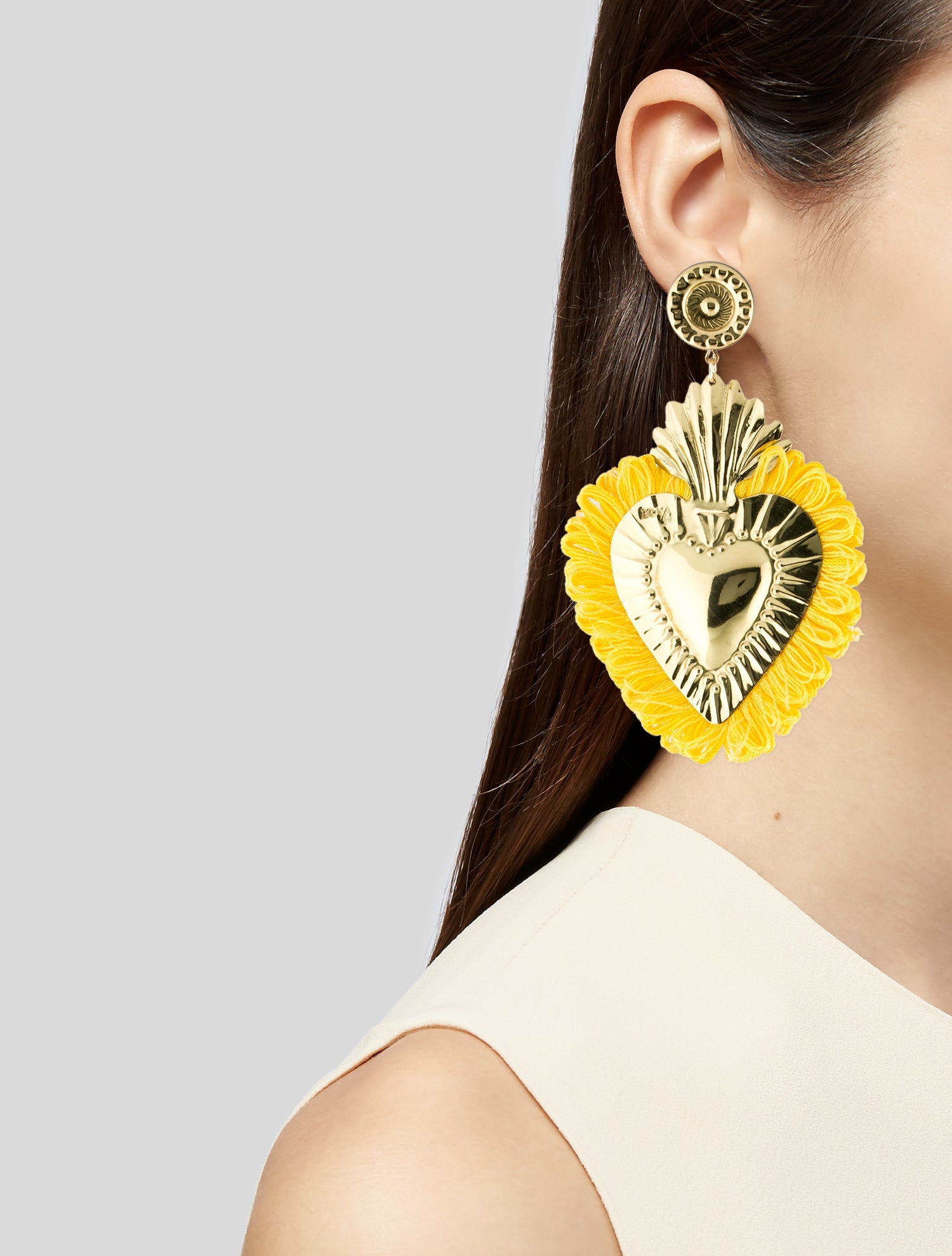 LOVA by VL Fringe Heart Drop Earrings