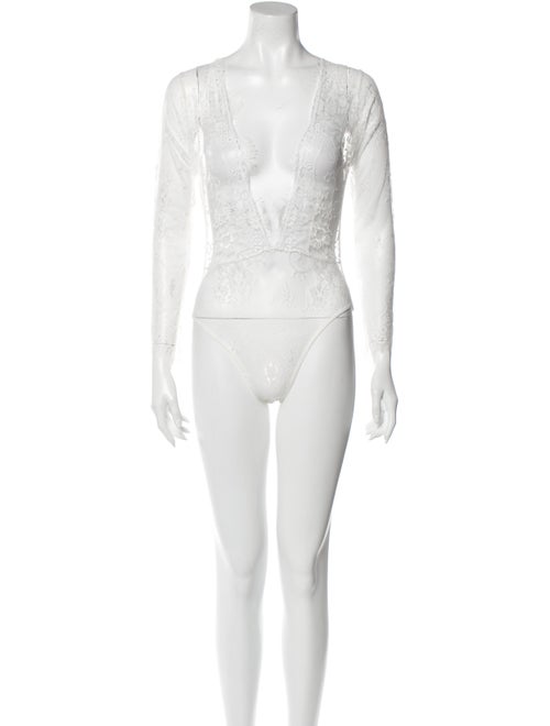 Lovers + Friends Lace Pattern Plunge Neckline Body