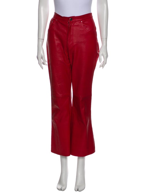 Lovers + Friends Leather Wide Leg Pants Red