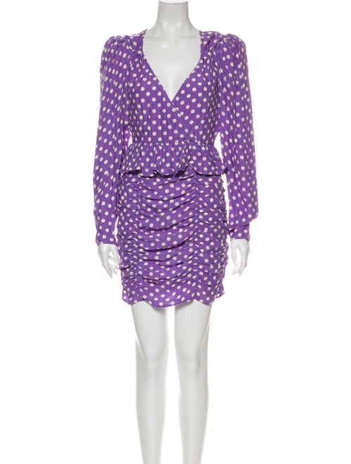 LPA Polka Dot Print Mini Dress Purple