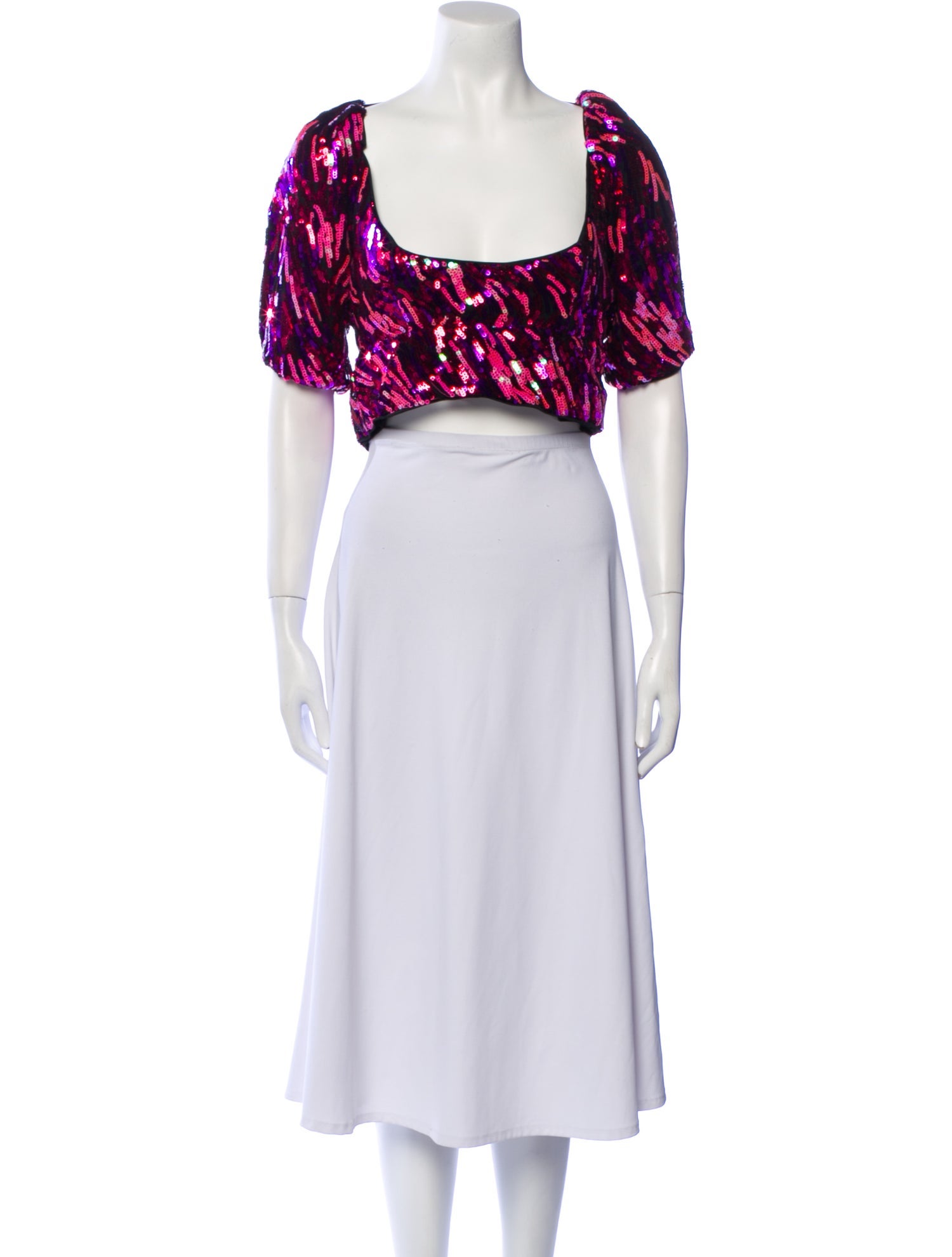 LPA Floral Print Square Neckline Crop Top