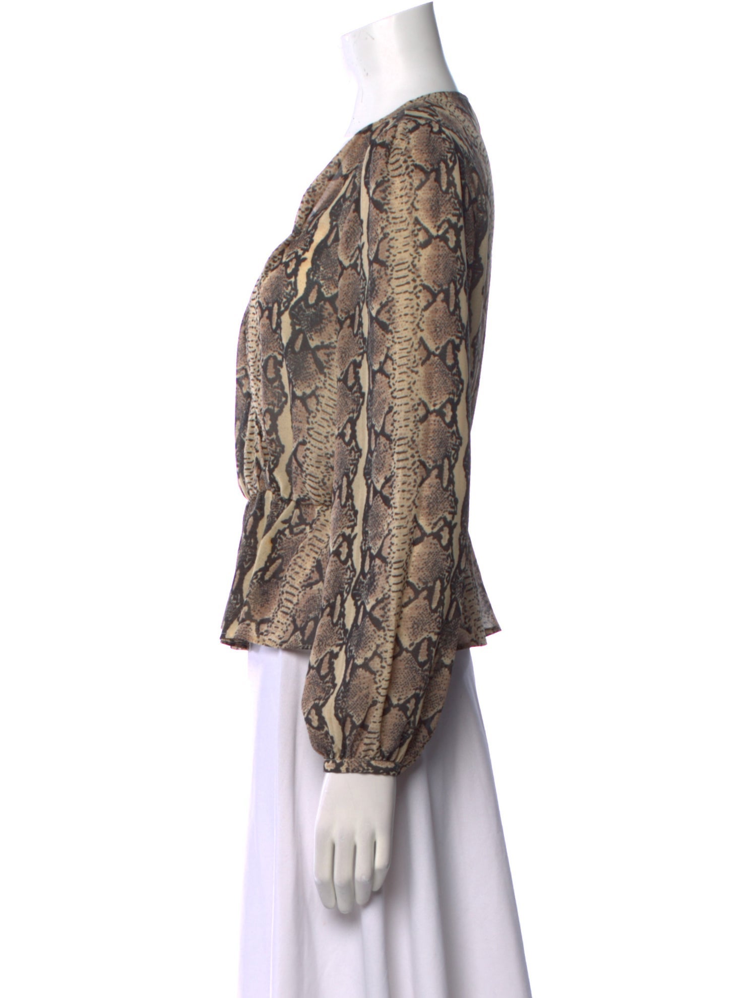 LPA Animal Print V-Neck Blouse