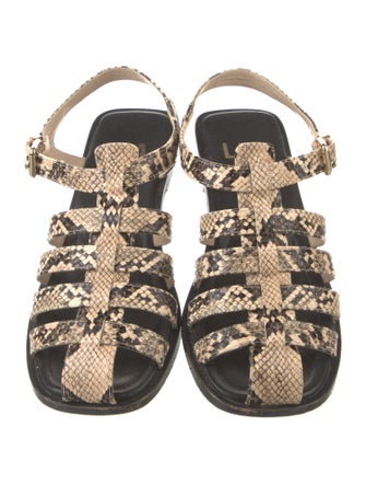 LPA Embossed Leather Animal Print Slides