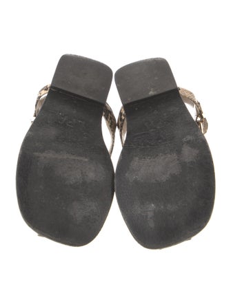 LPA Embossed Leather Animal Print Slides