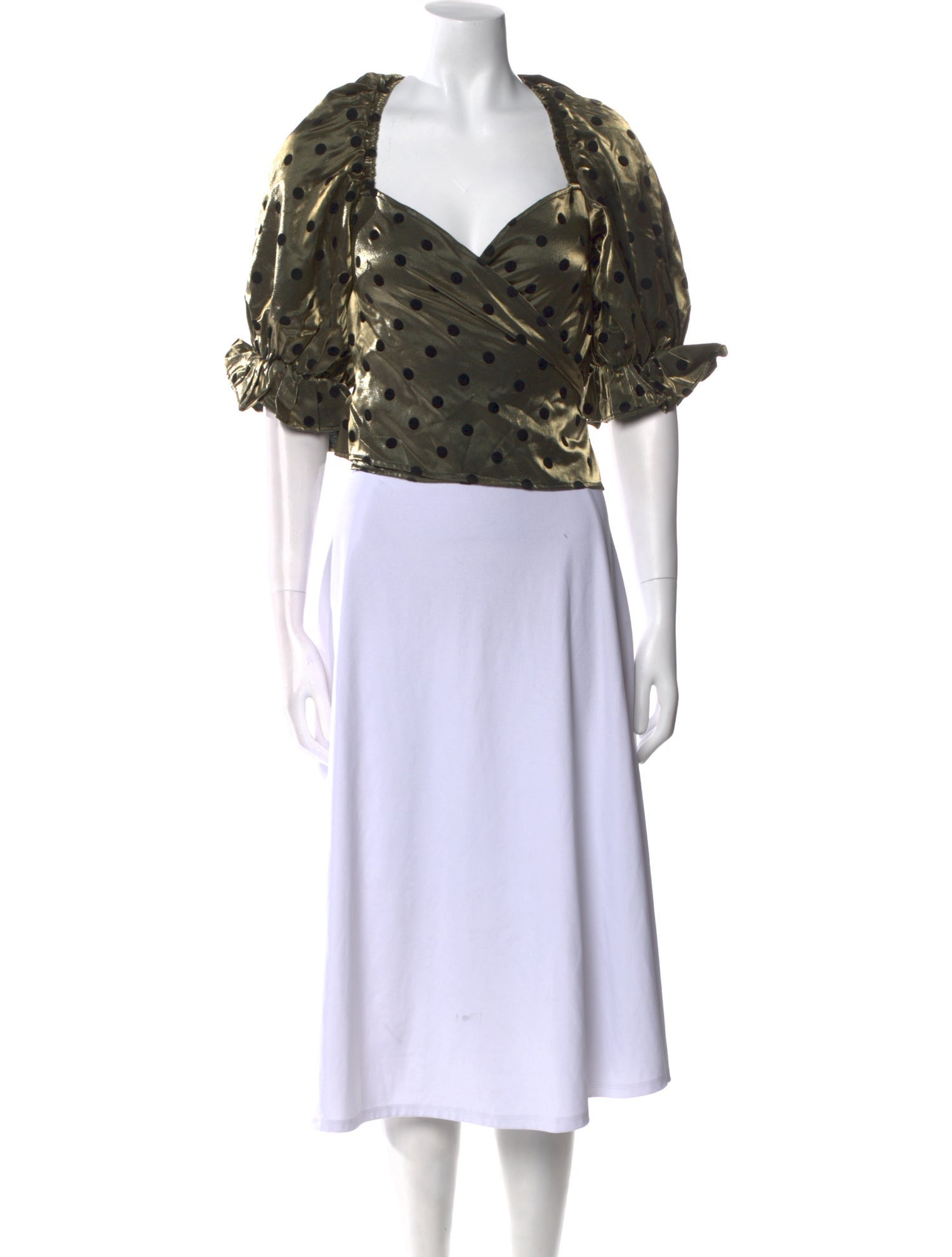 LPA Polka Dot Print Square Neckline Crop Top