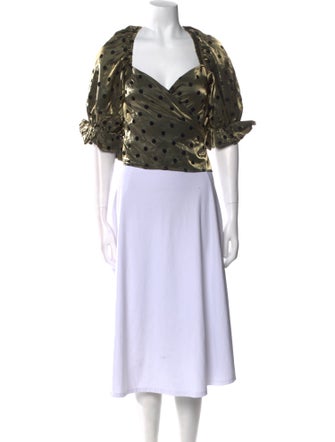 LPA Polka Dot Print Square Neckline Crop Top