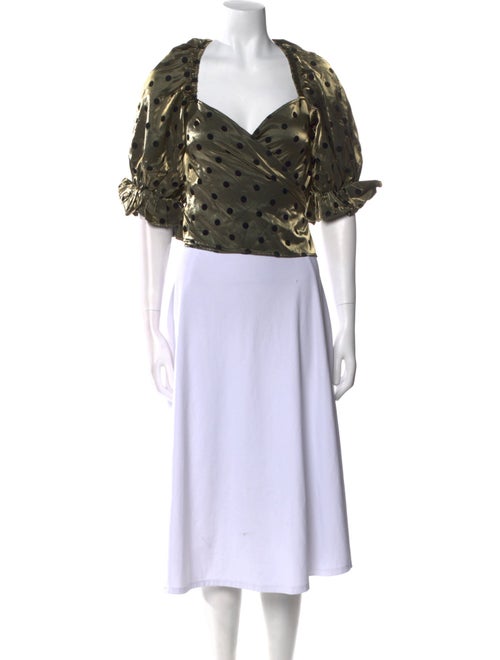 LPA Polka Dot Print Square Neckline Crop Top