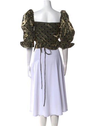 LPA Polka Dot Print Square Neckline Crop Top