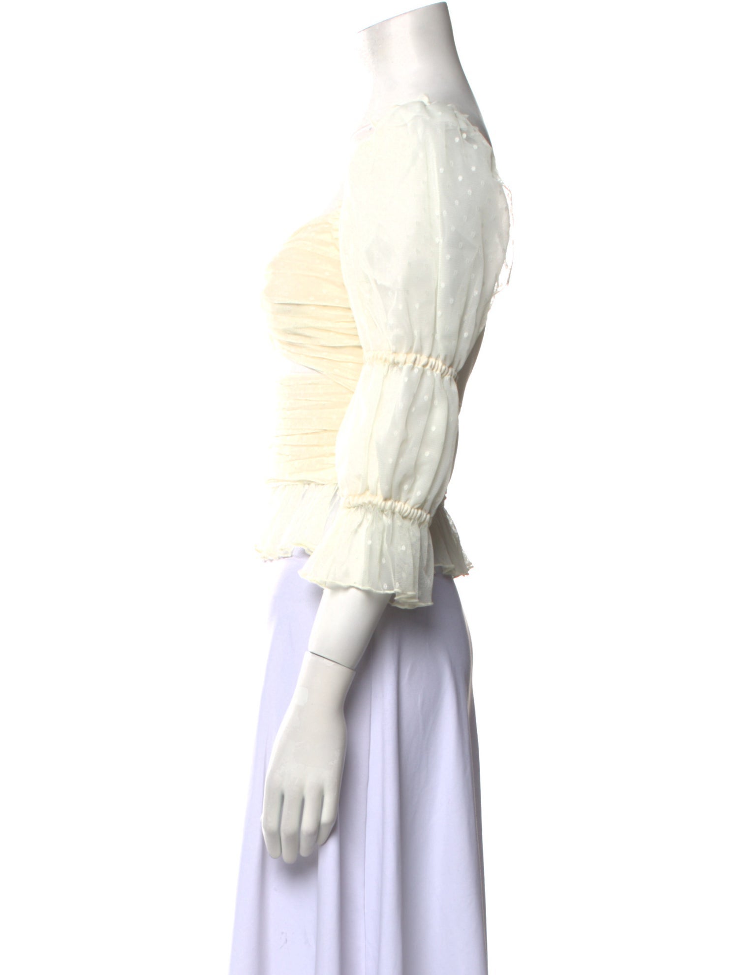 LPA Square Neckline Three-Quarter Sleeve Crop Top