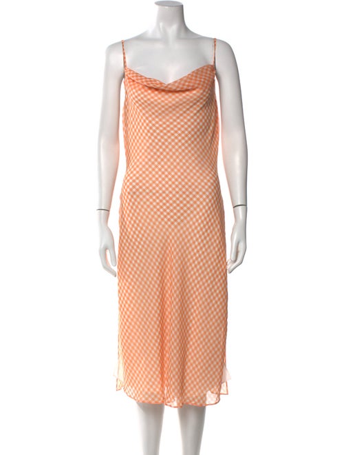 LPA Plaid Print Midi Length Dress