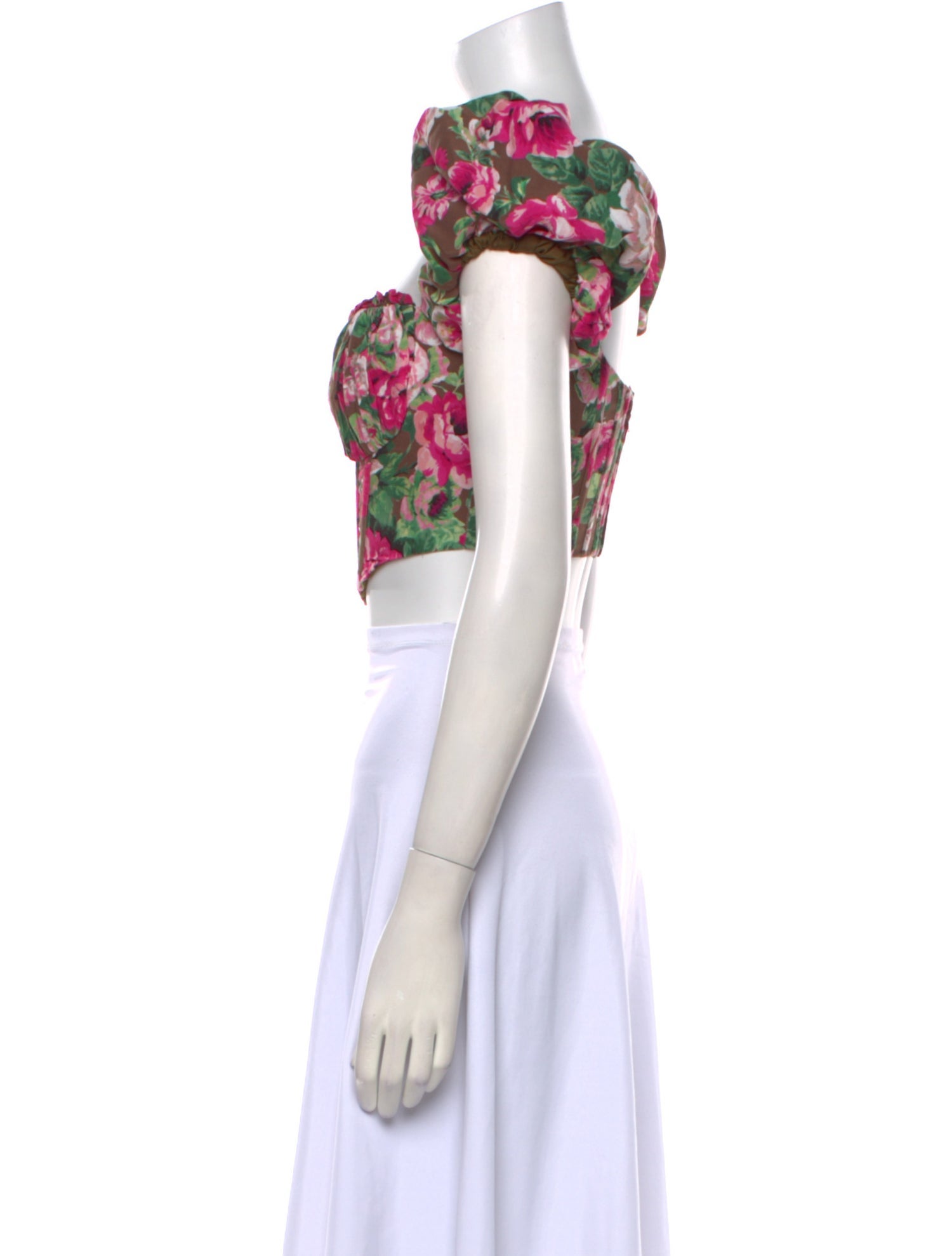 LPA Floral Print Square Neckline Crop Top
