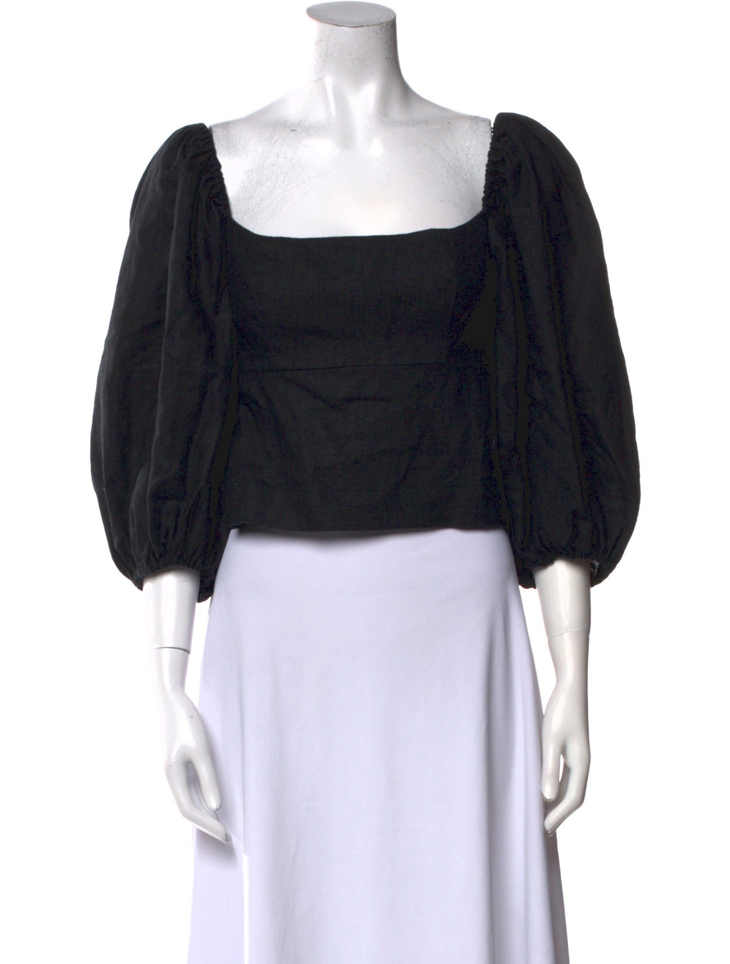 LPA Linen Square Neckline Crop Top