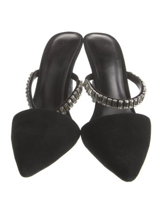 LPA Suede Crystal Embellishments Mules