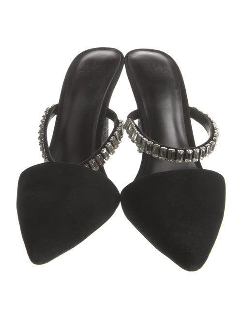 LPA Suede Crystal Embellishments Mules