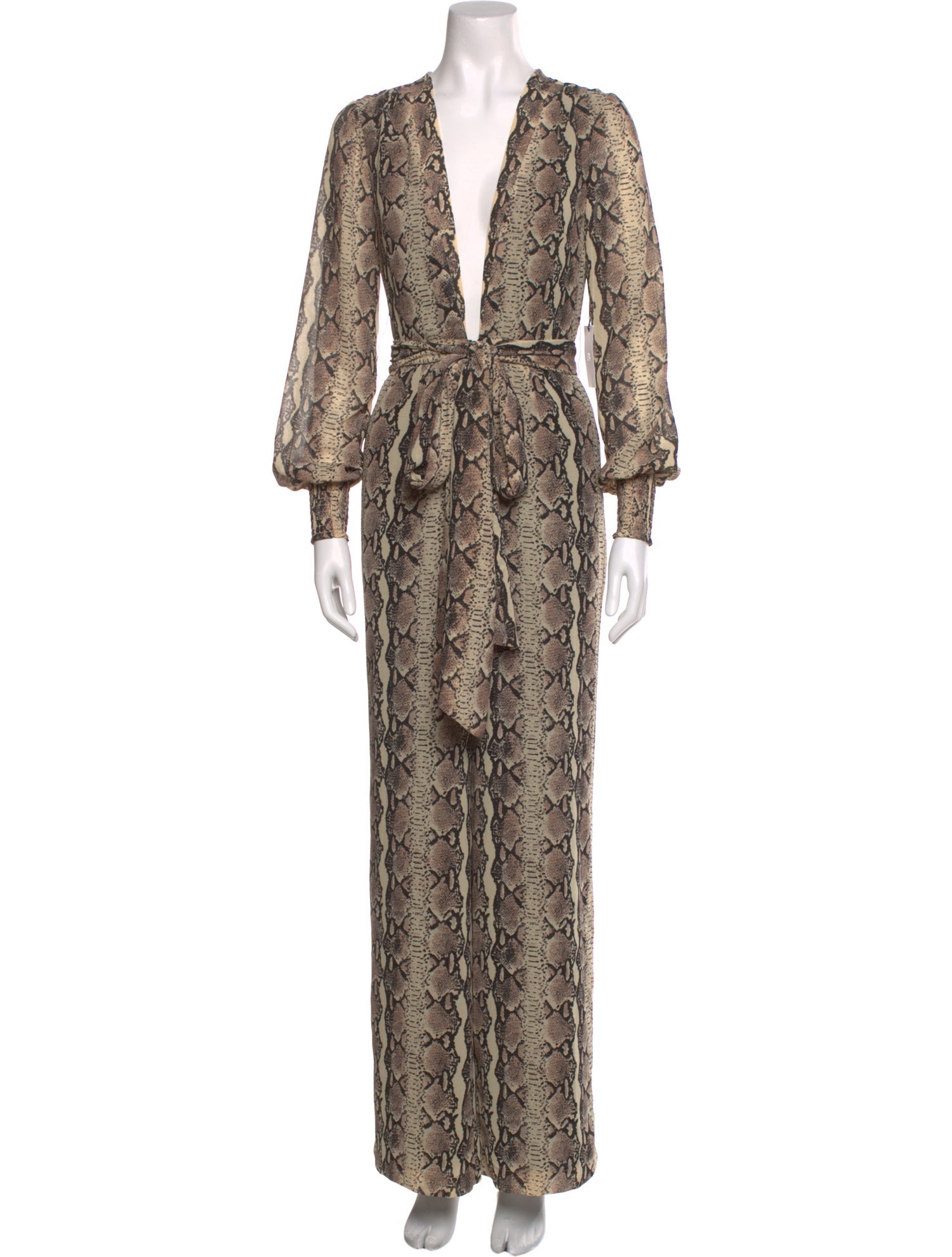 LPA Animal Print Plunge Neckline Jumpsuit w/ Tags