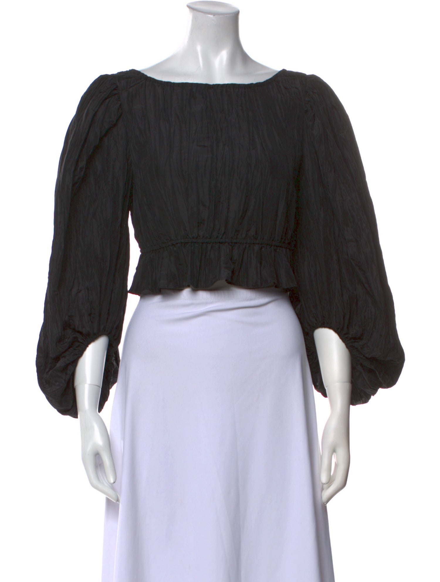 LPA Bateau Neckline Three-Quarter Sleeve Crop Top