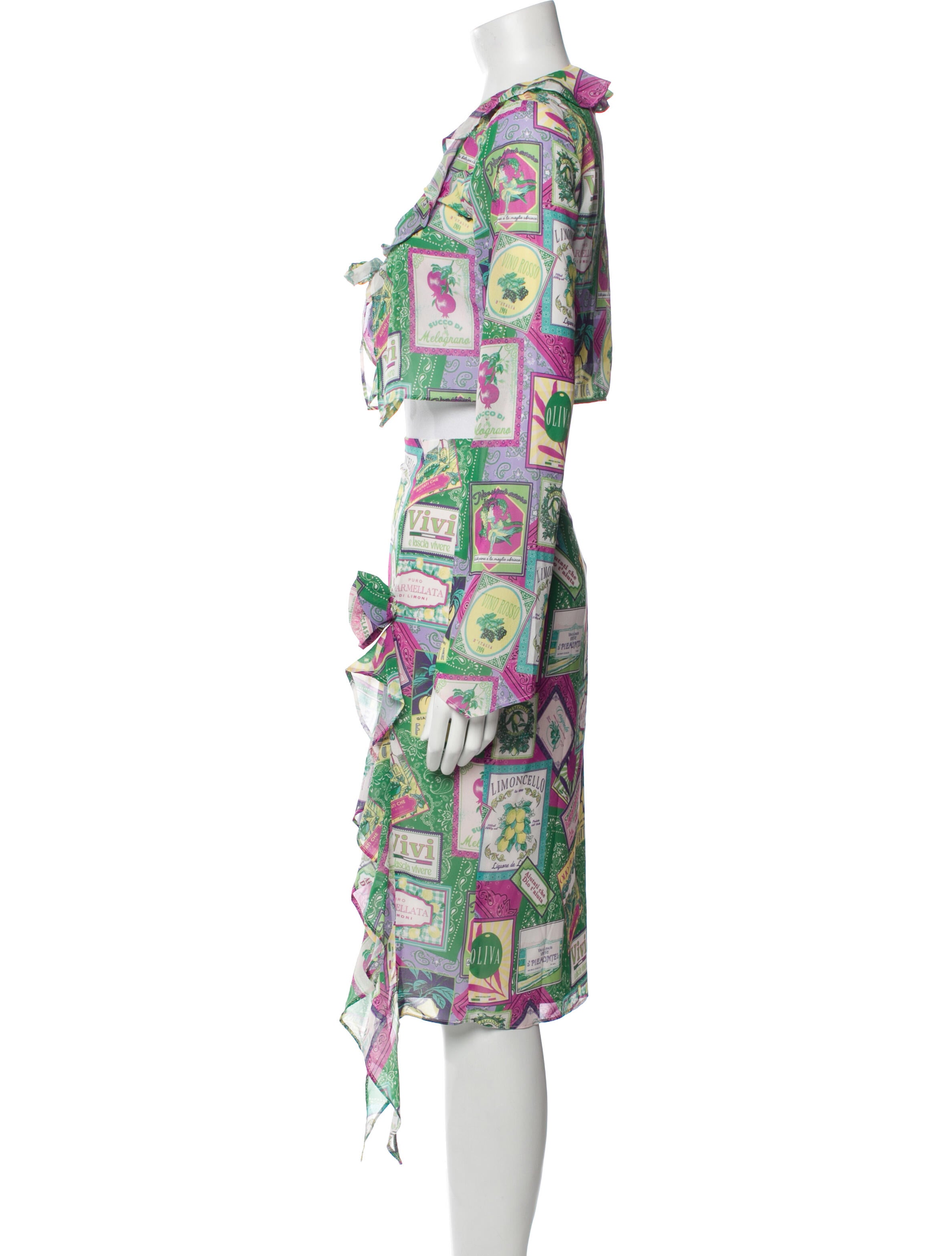 LPA Printed Ruffle Embellishment Skirt Set w/ Tags