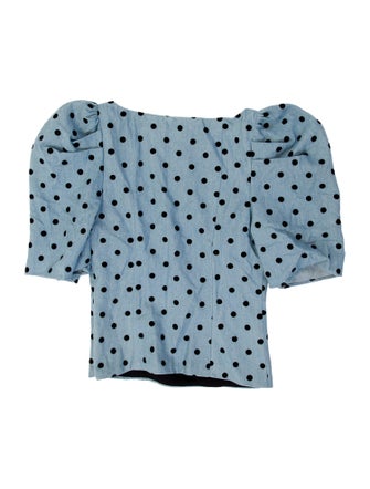 LPA Polka Dot Print Strapless Crop Top