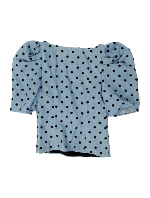 LPA Polka Dot Print Strapless Crop Top