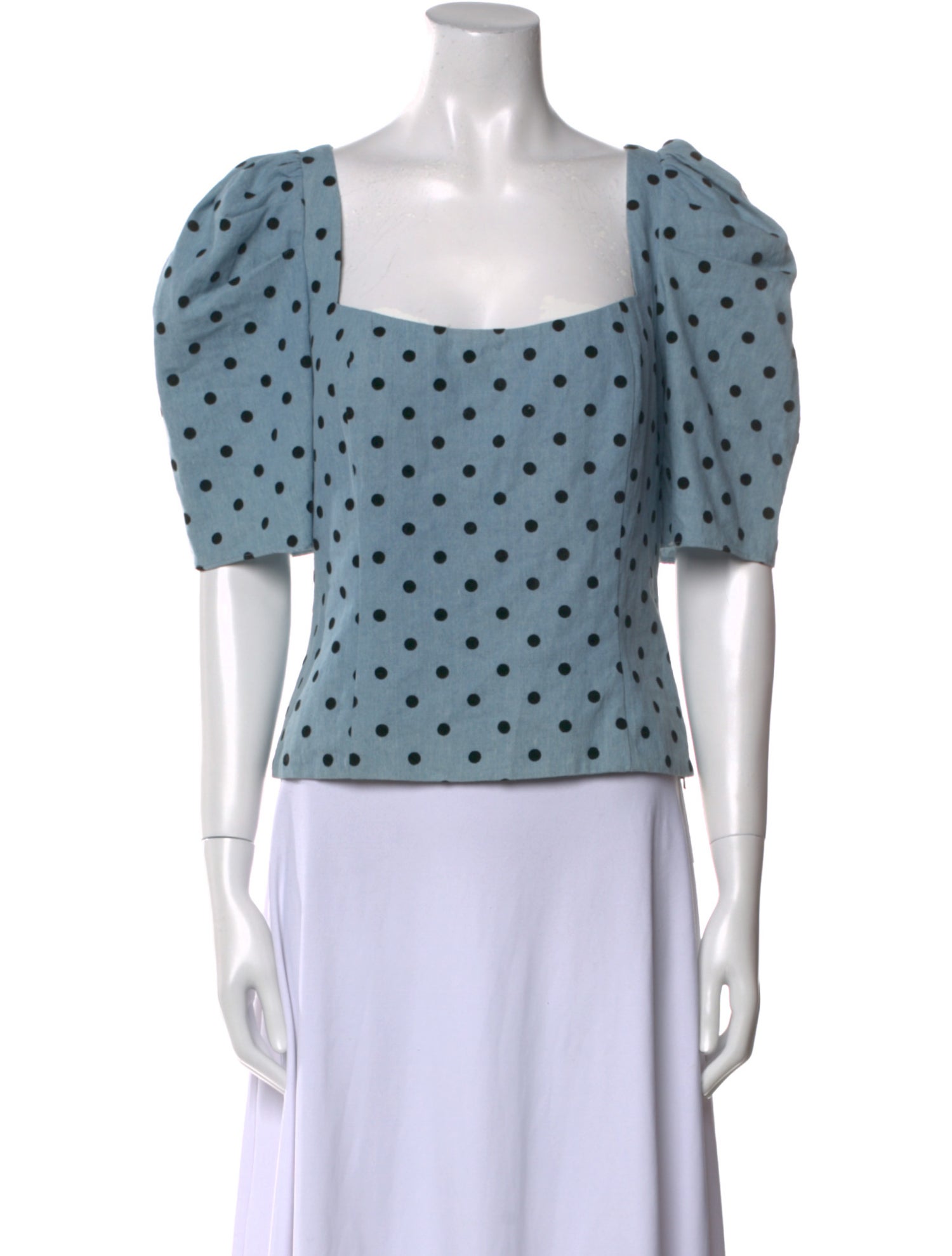 LPA Polka Dot Print Square Neckline Crop Top