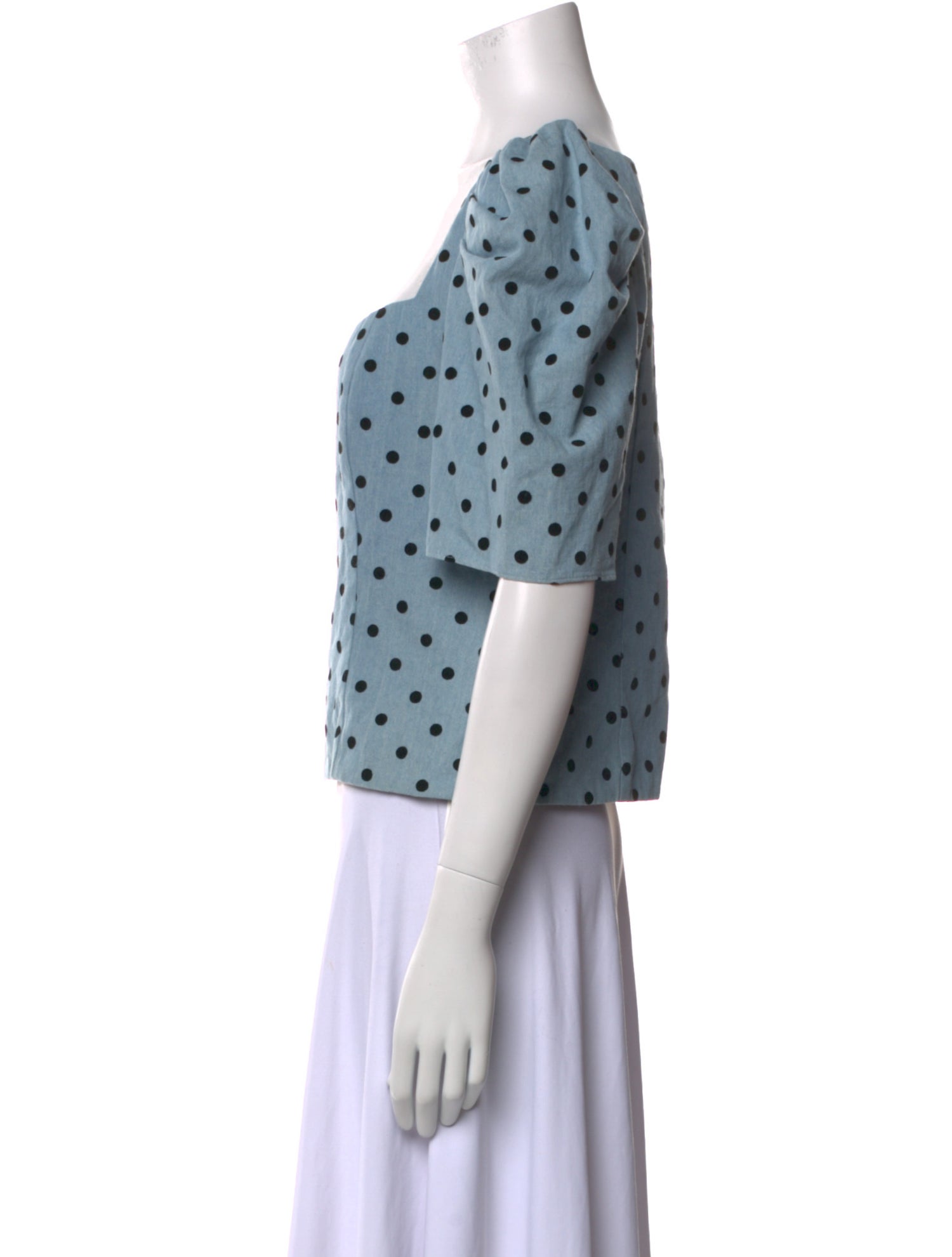 LPA Polka Dot Print Square Neckline Crop Top