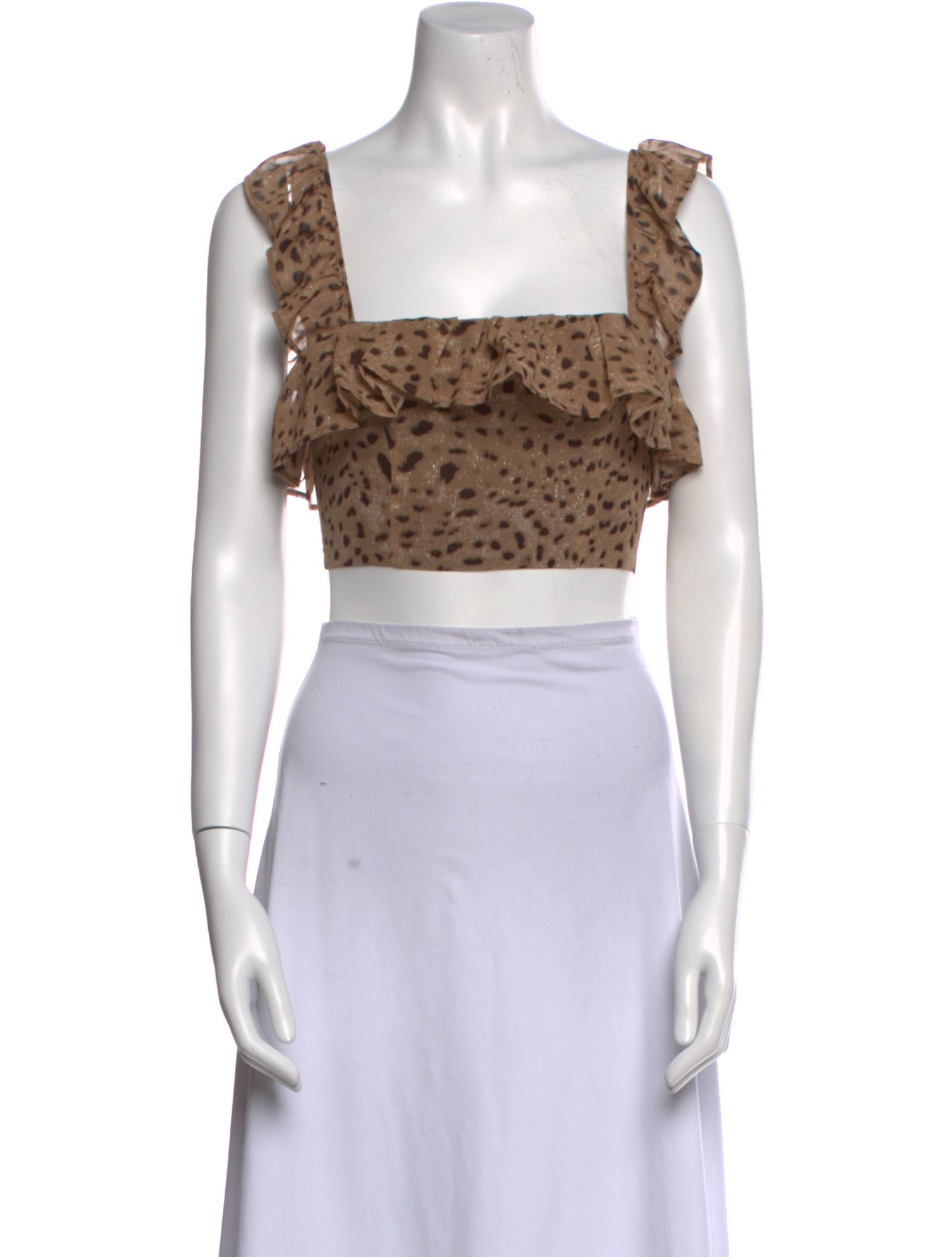 LPA Printed Square Neckline Crop Top
