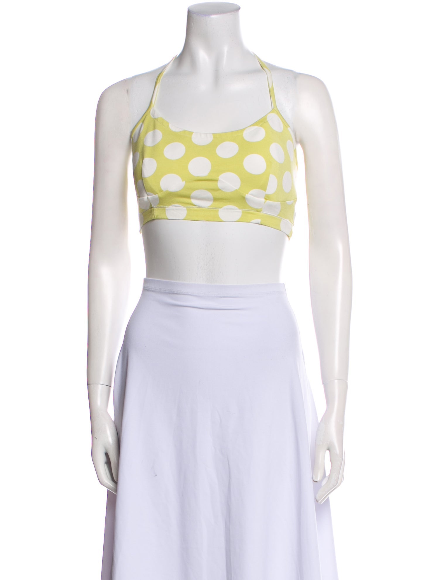 LPA Polka Dot Print Square Neckline Crop Top