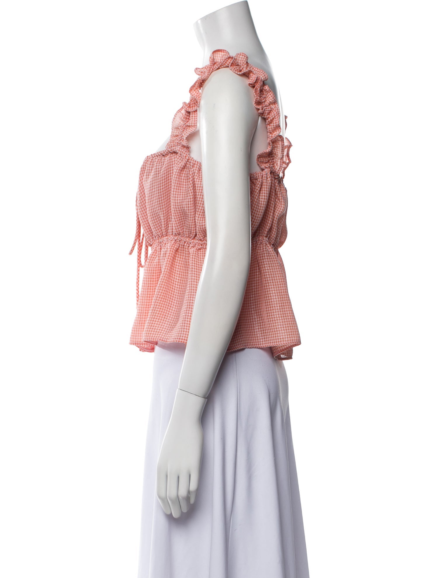 LPA Houndstooth Print Square Neckline Crop Top