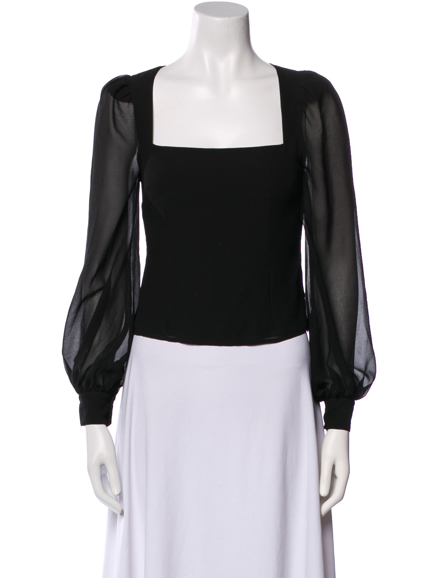 LPA Square Neckline Long Sleeve Crop Top