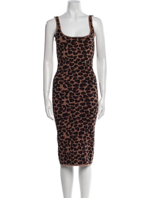 LPA Animal Print Midi Length Dress