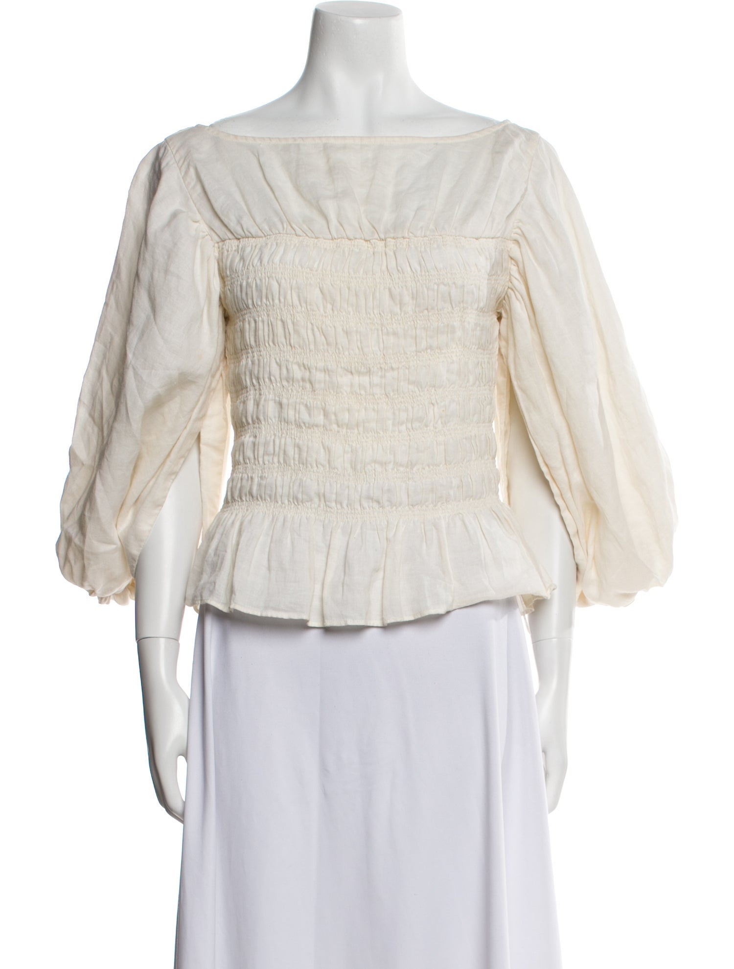 LPA Bateau Neckline Three-Quarter Sleeve Crop Top