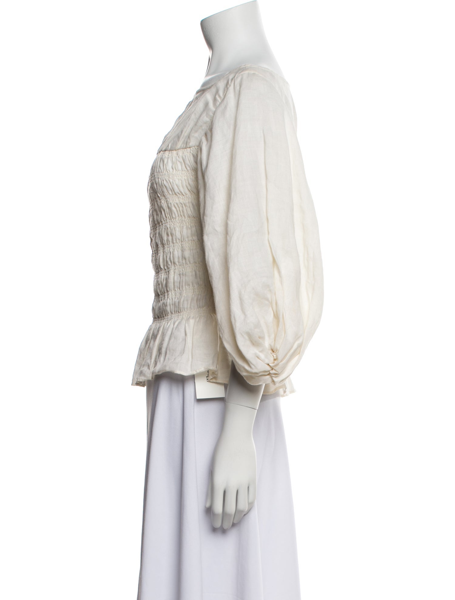 LPA Bateau Neckline Three-Quarter Sleeve Crop Top