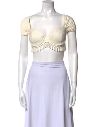 LPA Linen Square Neckline Crop Top