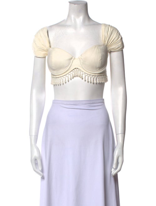 LPA Linen Square Neckline Crop Top