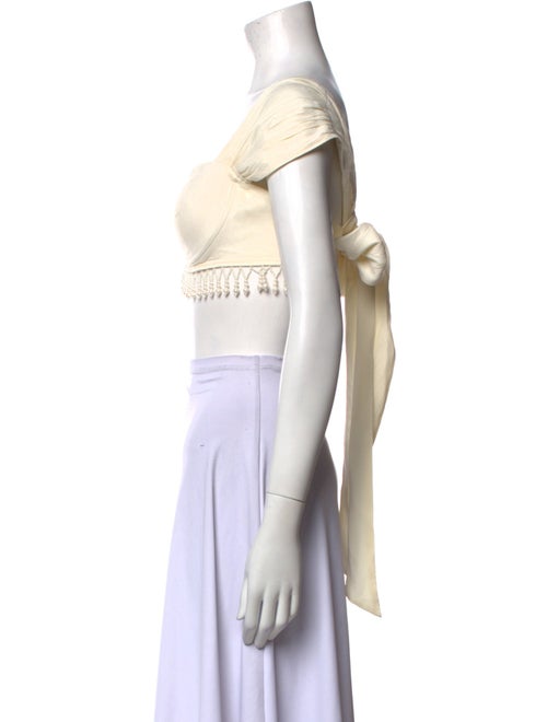 LPA Linen Square Neckline Crop Top