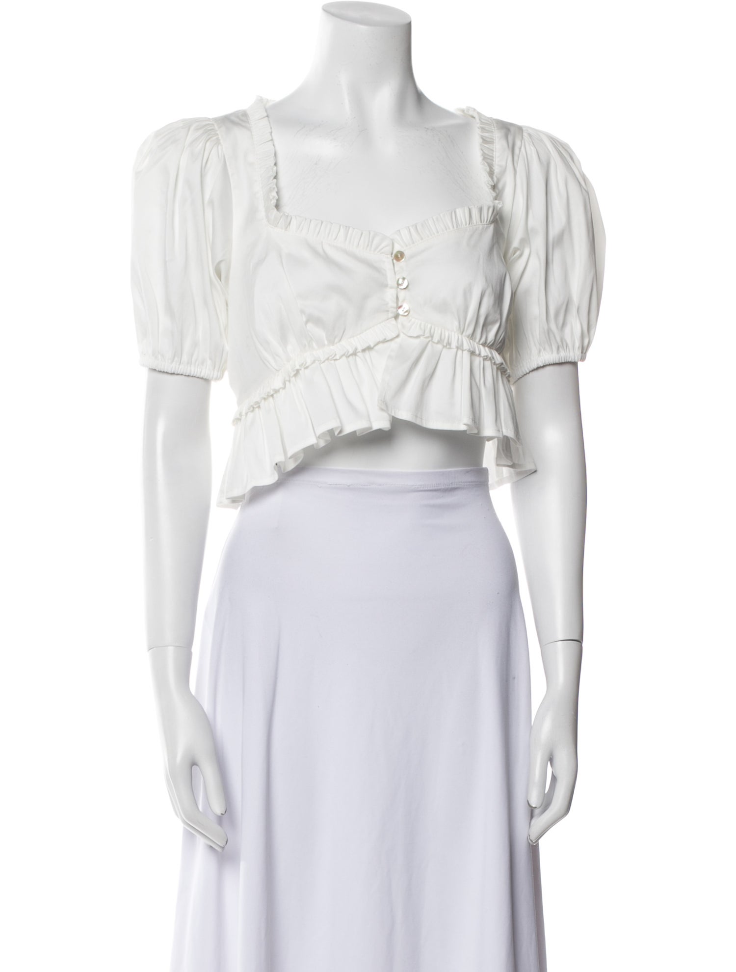 LPA Square Neckline Short Sleeve Crop Top