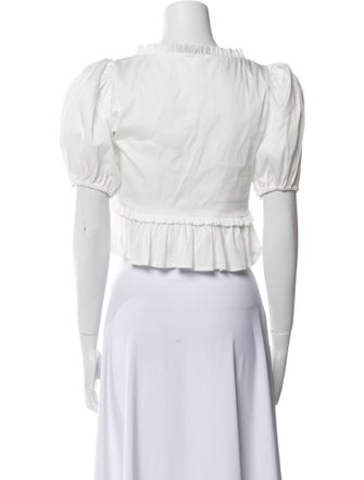 LPA Square Neckline Short Sleeve Crop Top