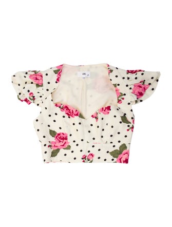 LPA Polka Dot Print Strapless Crop Top